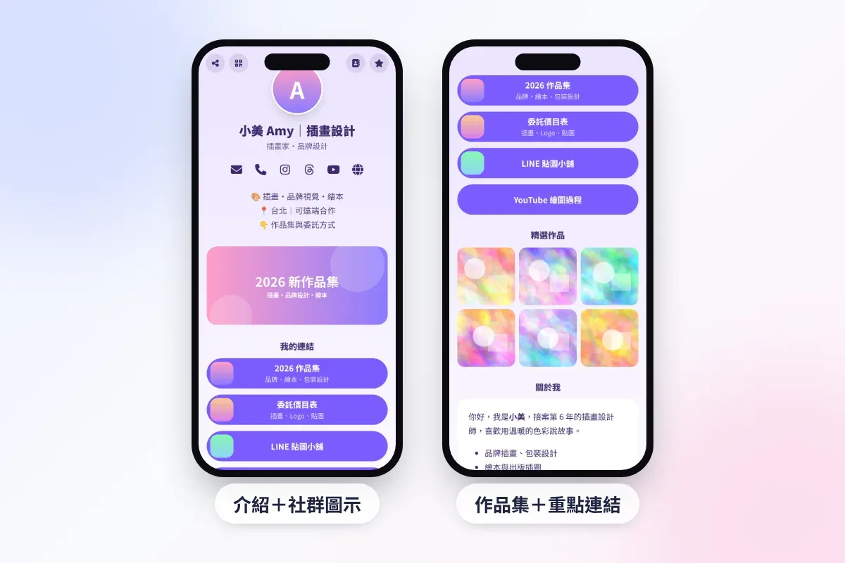 用 MyLink 免費做的自介網站範例